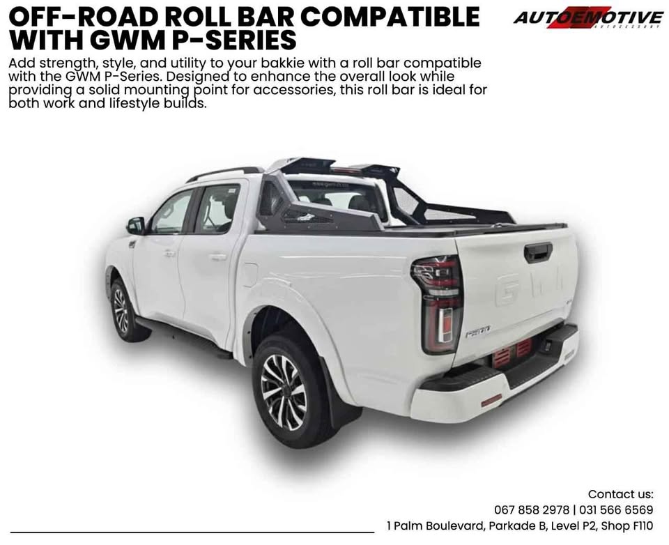 OFF-ROAD ROLL BAR COMPATIBLE WITH GWM P-SERIES - Private Seller OFF-ROAD ROLL BAR COMPATIBLE WITH GWM P-SERIES - Private Seller