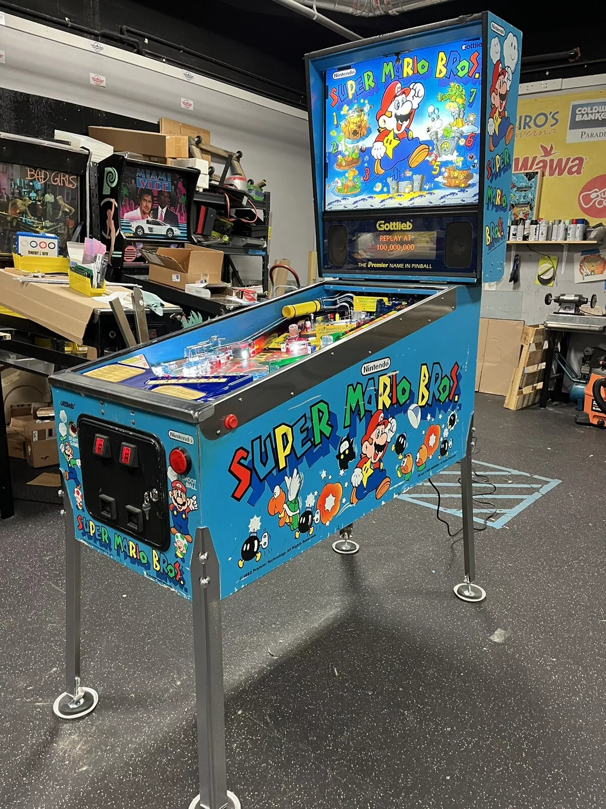 1992 Super Mario Bros Pinball Machine Leds Professional Techs Brothers Luigi
