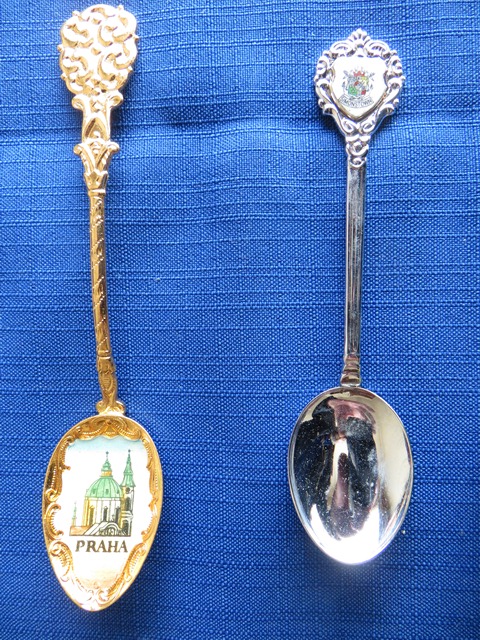 Collectible teaspoons with place names