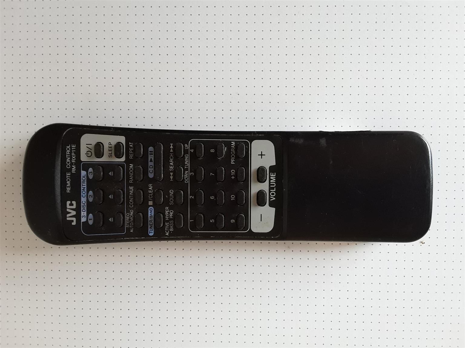 Remote Control JVC RM-RXP11E . Used. You are welcome to bring your device if you want to test it. Remote Control JVC RM-RXP11E . Used. You are welcome to bring your device if you want to test it.
