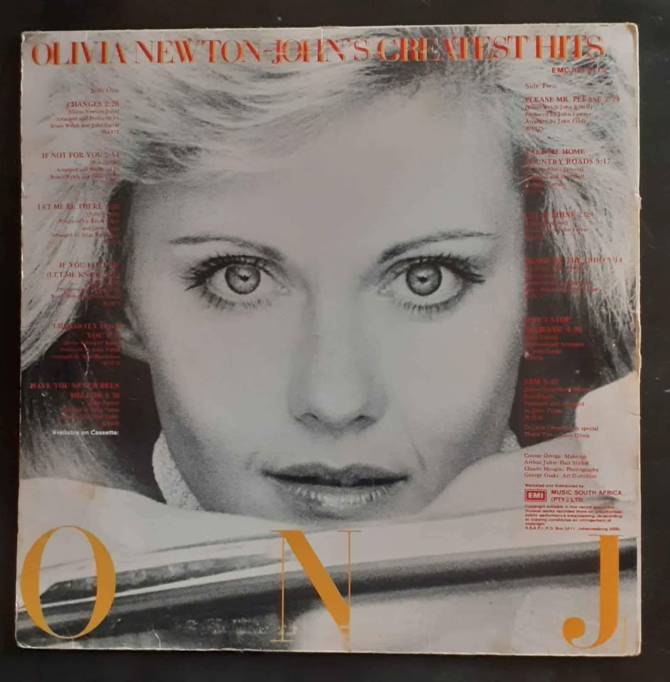 Olivia Newton-John Greatest Hits LP Record