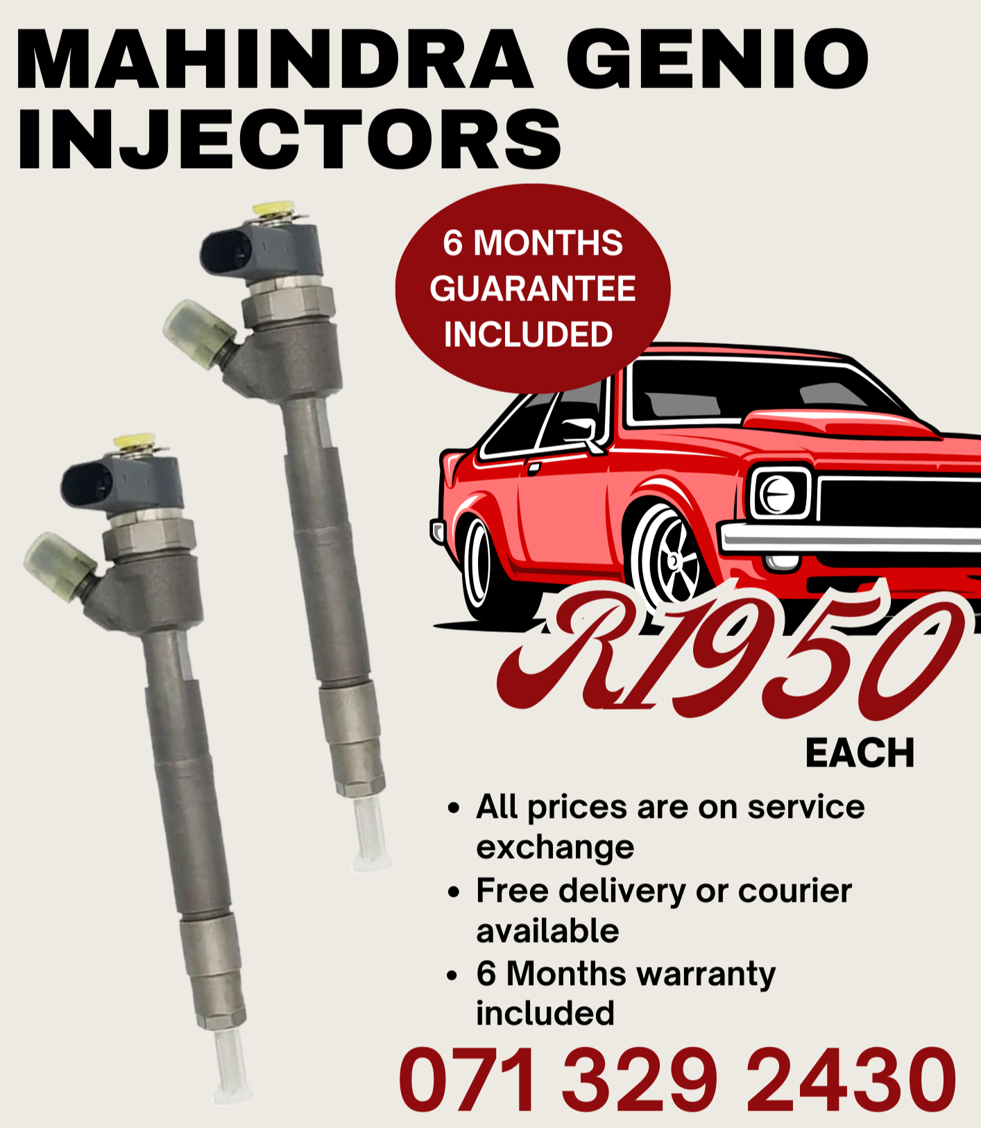 MAHINDRA GENIO INJECTORS FOR SALE WITH WARRANTY - Private Seller MAHINDRA GENIO INJECTORS FOR SALE WITH WARRANTY - Private Seller