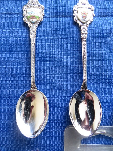 Collectible teaspoons with place names