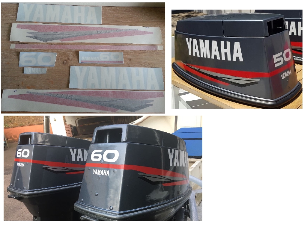 After market decals sticker set for a Yamaha 60 Outboard motor After market decals sticker set for a Yamaha 60 Outboard motor