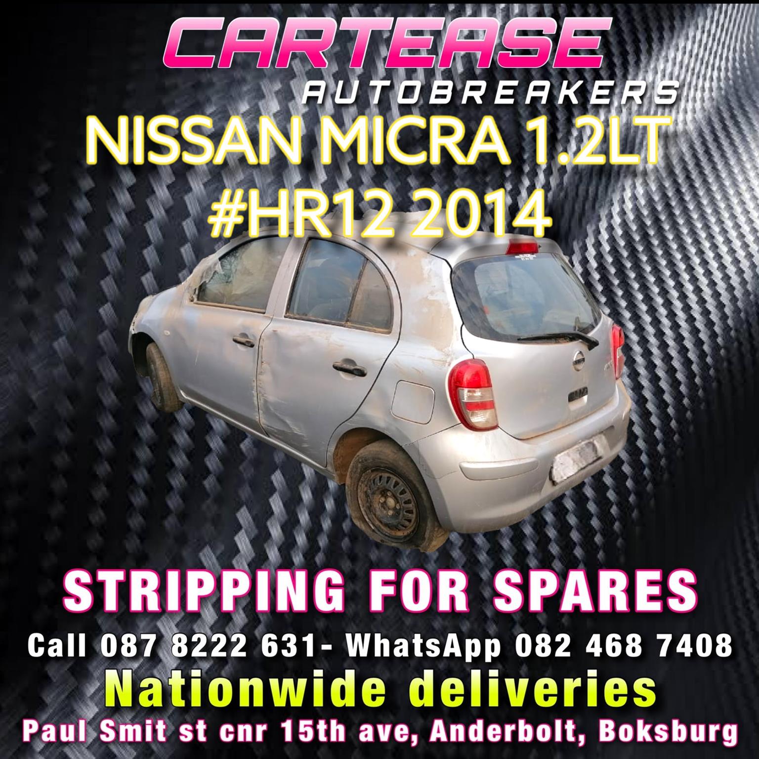 NISSAN MICRA 1.2LT #HR12 2014 STRIPPING FOR SPARES - Private Seller NISSAN MICRA 1.2LT #HR12 2014 STRIPPING FOR SPARES - Private Seller