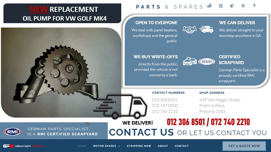 NEW Replacement Oil Pump For VW Golf MK4 For Sale - Private Seller NEW Replacement Oil Pump For VW Golf MK4 For Sale - Private Seller