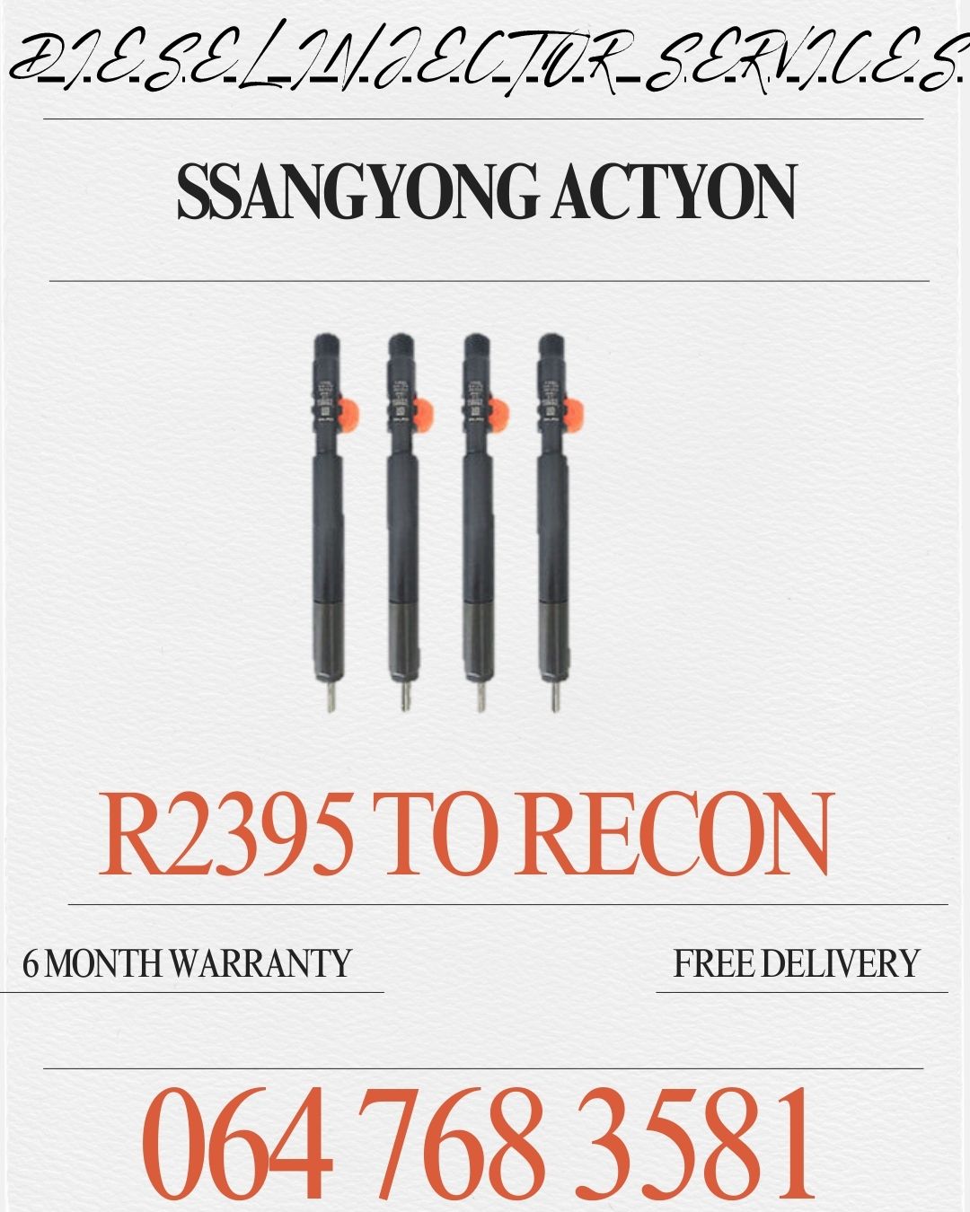 DIESEL SSANGYONG INJECTORS EXCHANGE SOLD - Private Seller DIESEL SSANGYONG INJECTORS EXCHANGE SOLD - Private Seller