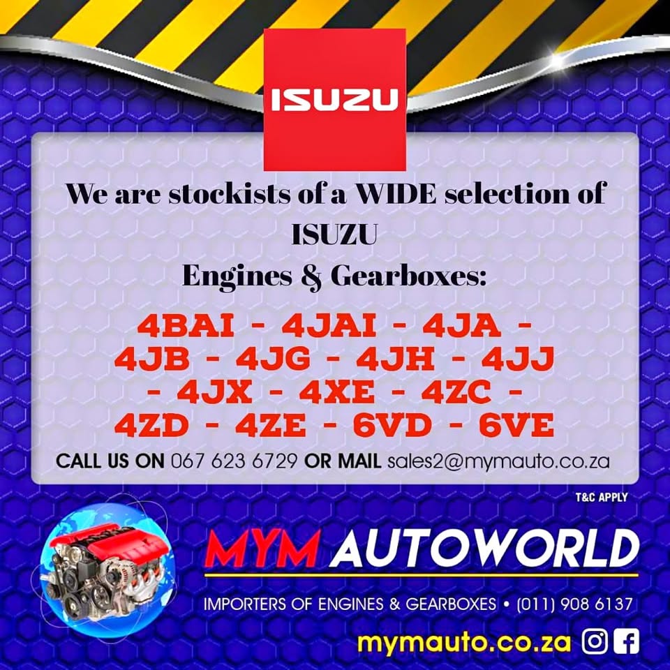 MYM IMPORTERS OF USED ISUZU ENGINES AND GEARBOXES - Private Seller MYM IMPORTERS OF USED ISUZU ENGINES AND GEARBOXES - Private Seller