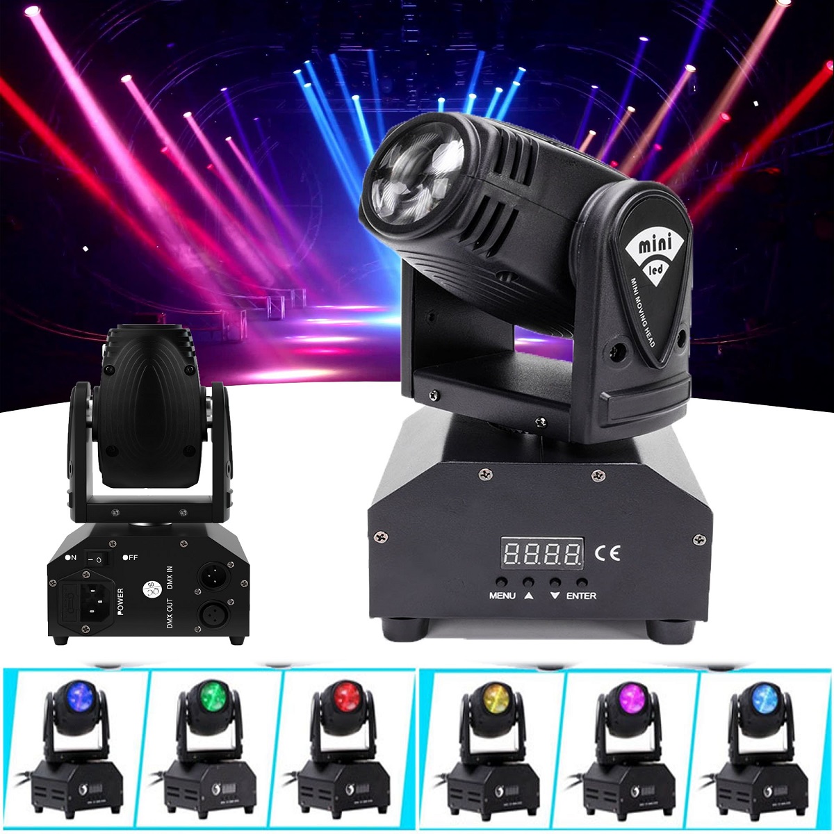 Professional Disco Moving Head Light DMX512 Stage, DJ Party, Night Club, Concert