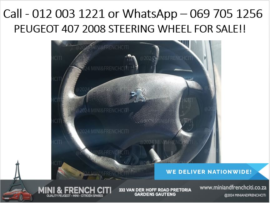 Peugeot 407 2008 Steering Wheel For Sale - OEM Replacement Parts!! - Private Seller Peugeot 407 2008 Steering Wheel For Sale - OEM Replacement Parts!! - Private Seller