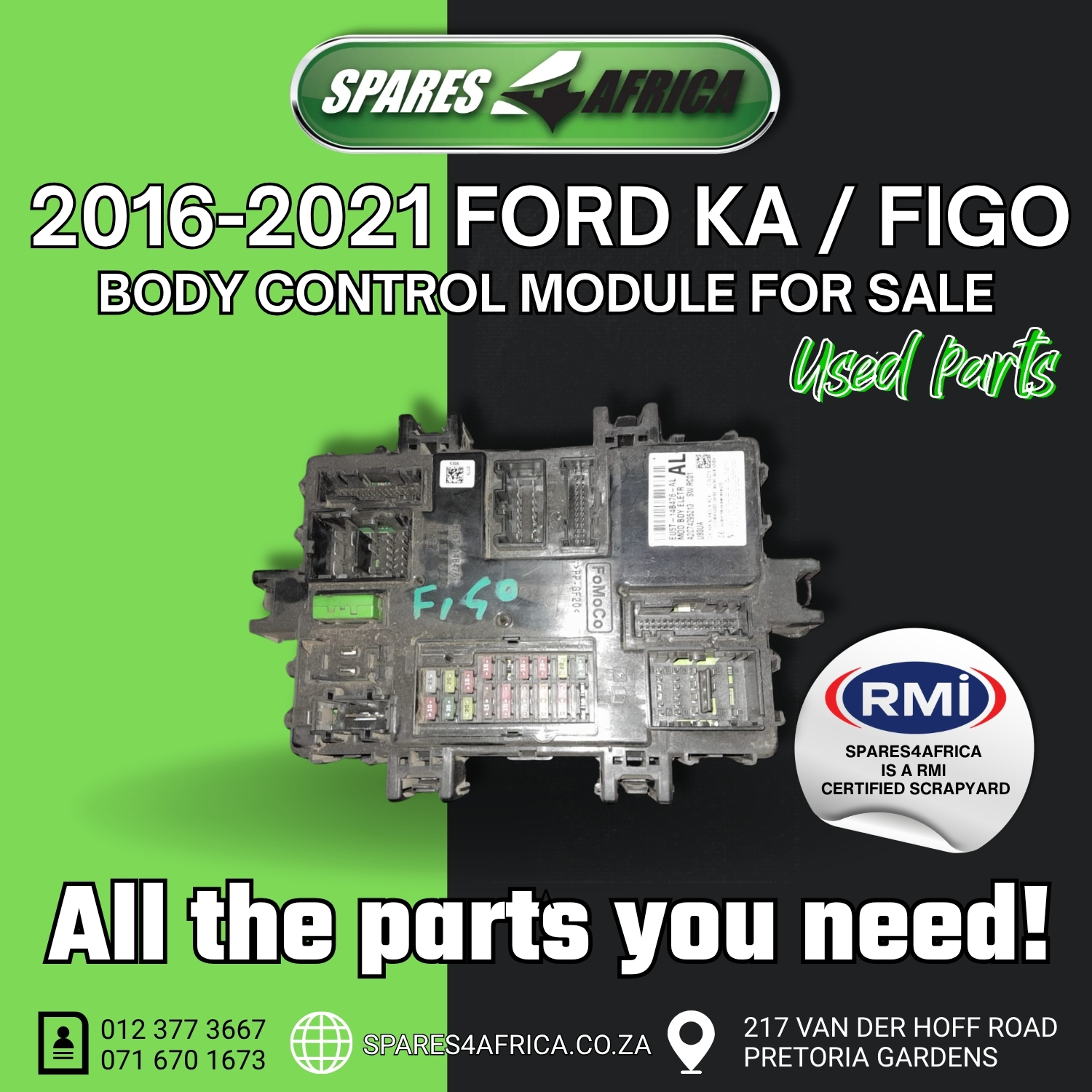 2016–2021 FORD KA / FIGO BODY CONTROL MODULE – USED - Private Seller 2016–2021 FORD KA / FIGO BODY CONTROL MODULE – USED - Private Seller