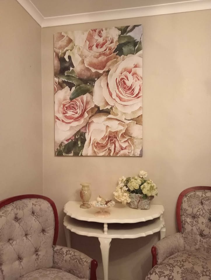 GORGEOUS  Queen Anne Antique Chairs. DAMASK HERTEX Fabric- Buttoned back detail