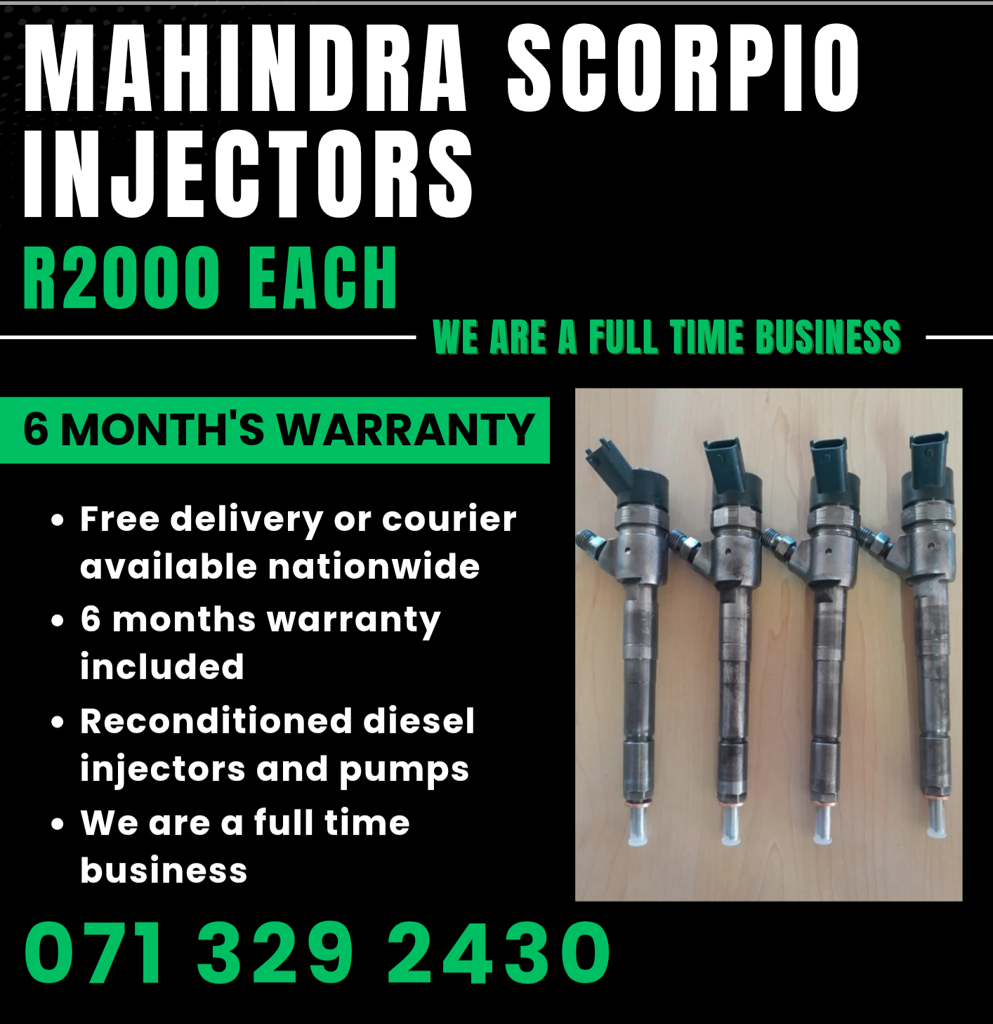 MAHINDRA SCORPIO INJECTORS FOR SALE WITH WARRANTY - Private Seller MAHINDRA SCORPIO INJECTORS FOR SALE WITH WARRANTY - Private Seller