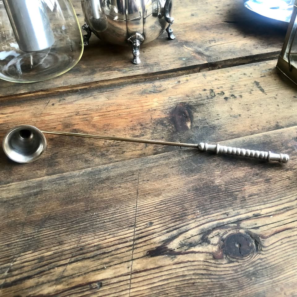 Vintage Etched Metal Old Candle Snuffer