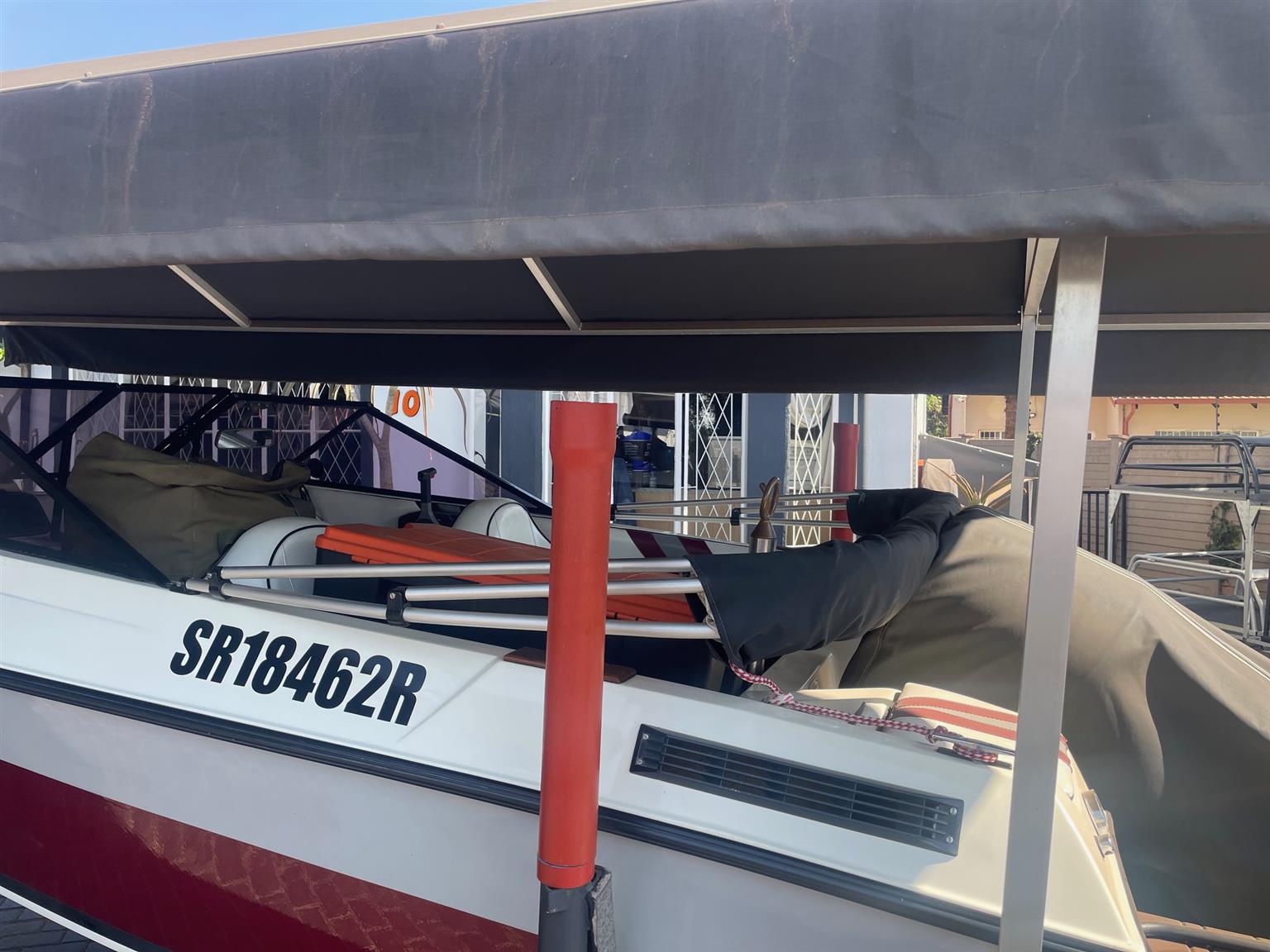 Antiqua ski boat