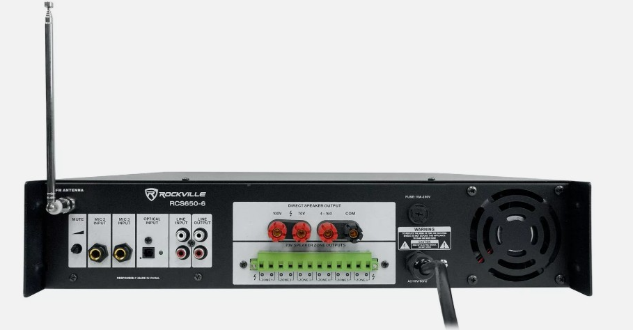 Rockville RCS650-6 rack mountable digital hybrid amplifier-receiver