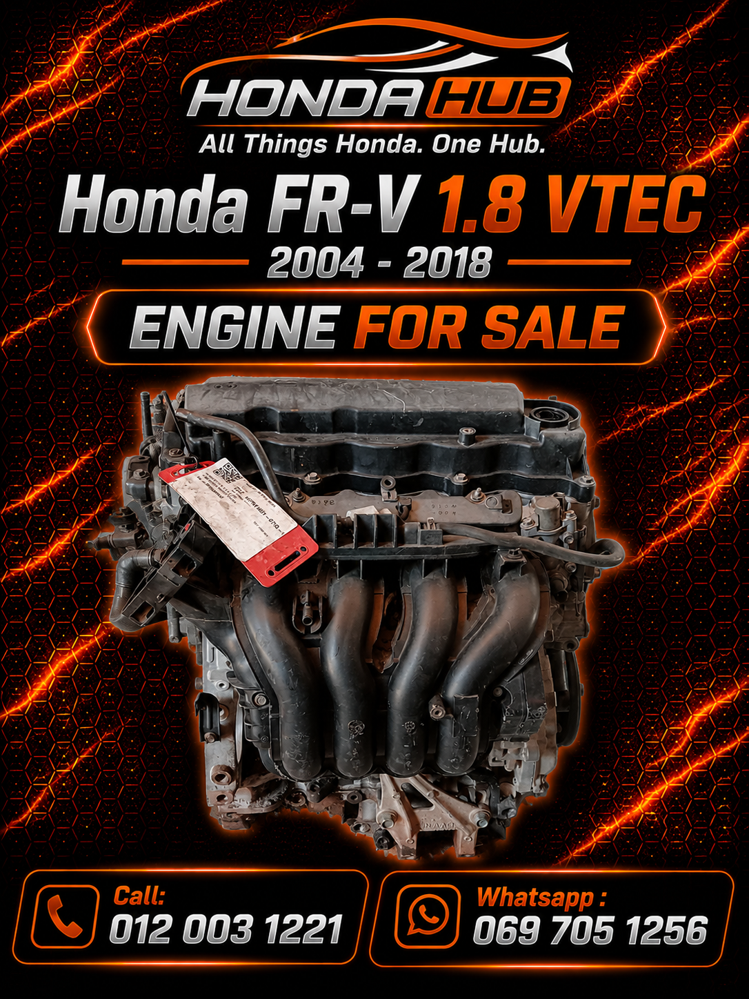 Honda FR-V 1.8 VTEC 2004 - 2018 Engine For Sale - Private Seller Honda FR-V 1.8 VTEC 2004 - 2018 Engine For Sale - Private Seller
