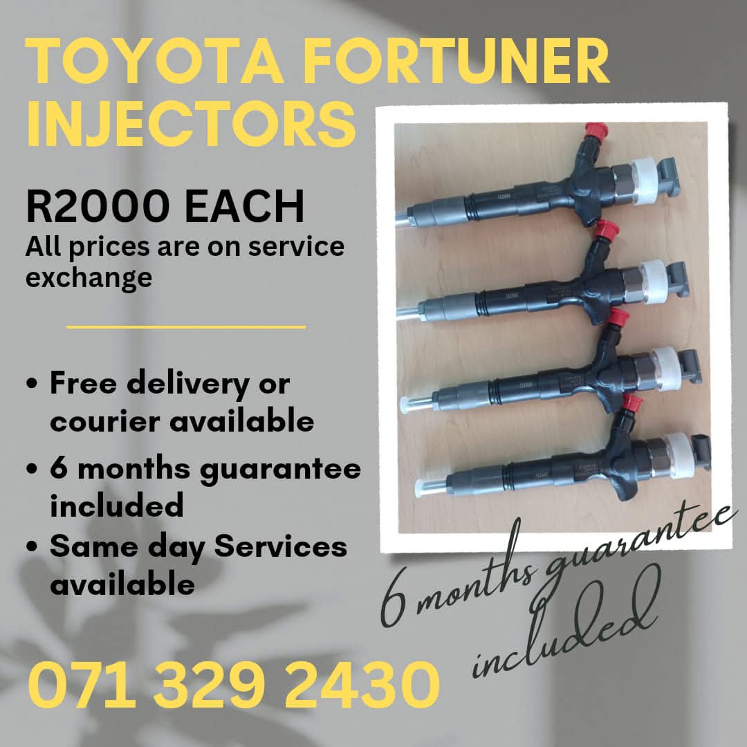 TOYOTA FORTUNER DIESEL INJECTORS FOR SALE WITH WARRANTY - Private Seller TOYOTA FORTUNER DIESEL INJECTORS FOR SALE WITH WARRANTY - Private Seller