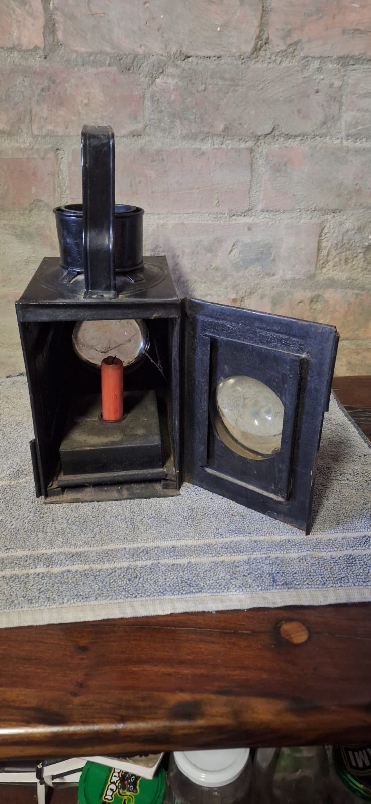 Antique railway lantern