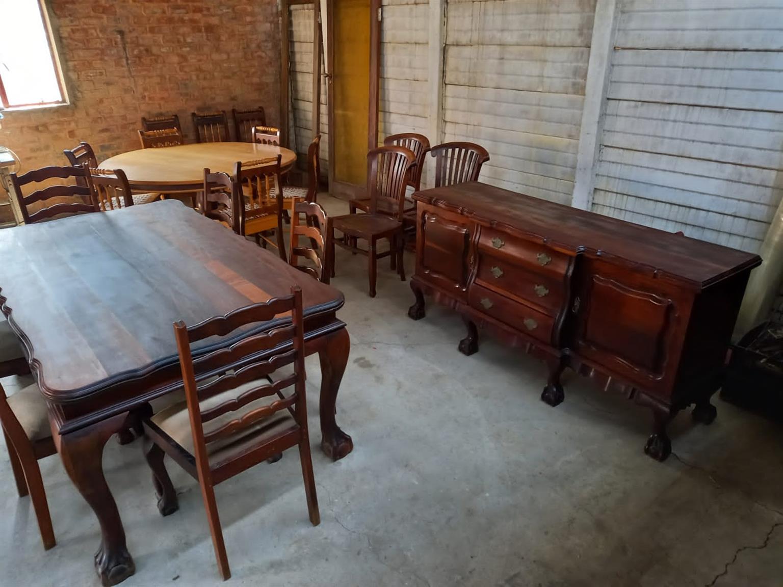 Large Ball & Claw Dining Table & Chairs