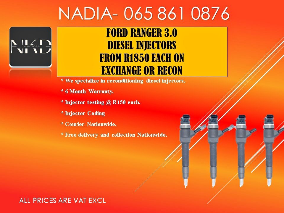 FORD RANGER 3.0 DIESEL INJECTORS FOR SALE NATIONWIDE DELIVERY - Private Seller