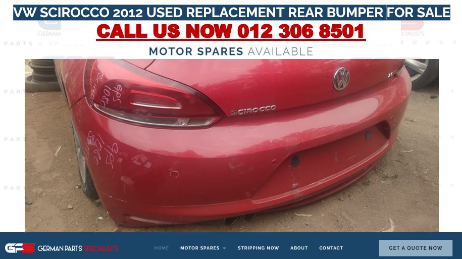 VW SCIROCCO 2012 USED REPLACEMENT REAR BUMPER FOR SALE - Private Seller VW SCIROCCO 2012 USED REPLACEMENT REAR BUMPER FOR SALE - Private Seller