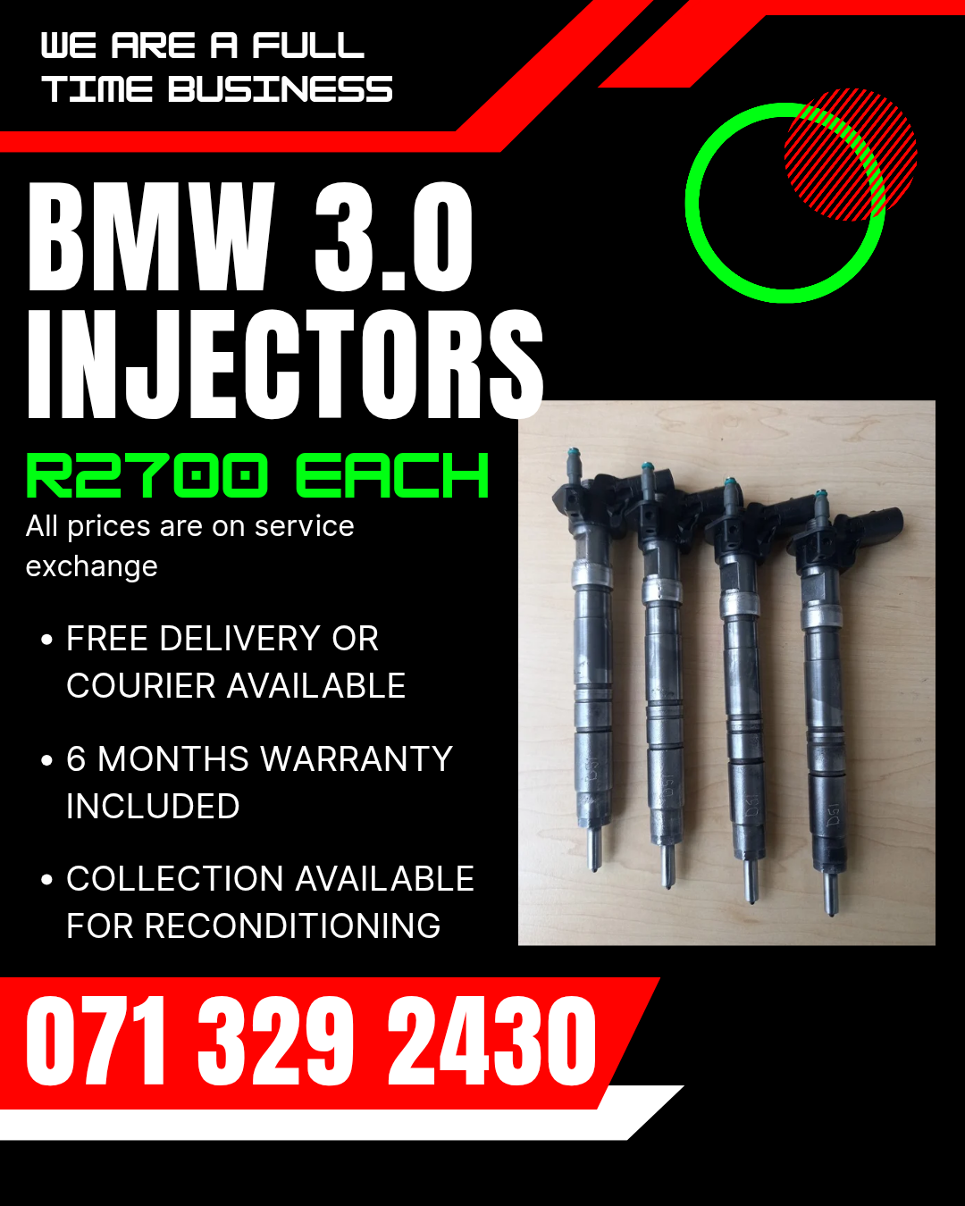 BMW 3.0 INJECTORS FOR SALE WITH WARRANTY ON - Private Seller BMW 3.0 INJECTORS FOR SALE WITH WARRANTY ON - Private Seller