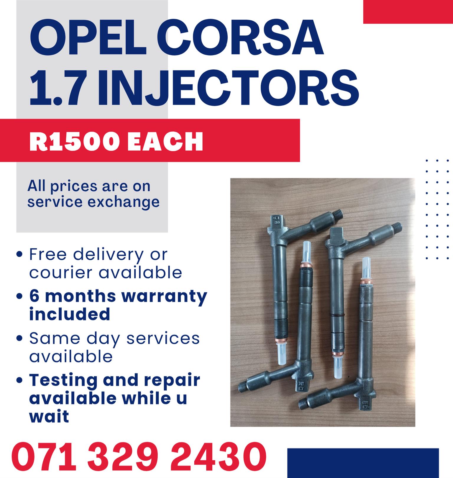 OPEL CORSA 1.7 INJECTORS FOR SALE WITH WARRANTY - Private Seller OPEL CORSA 1.7 INJECTORS FOR SALE WITH WARRANTY - Private Seller