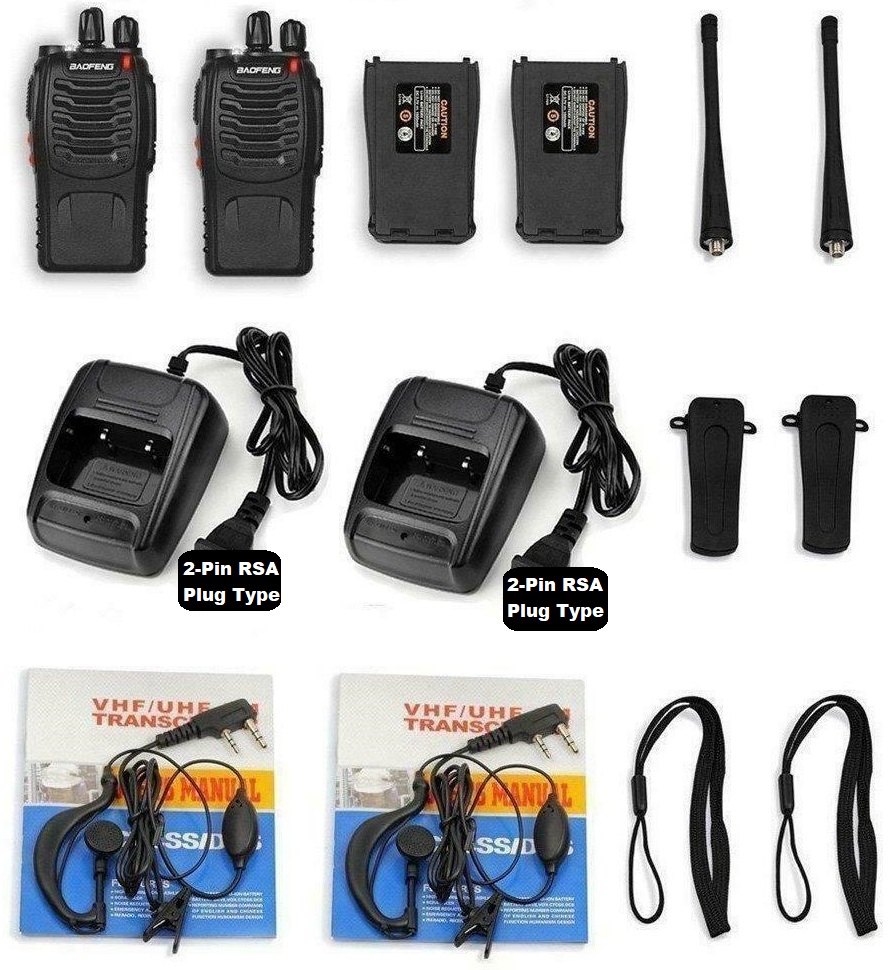 Pair (2) of Walkie Talkies UHF Band 2-Way Professional Radios, Transceivers. NEW
