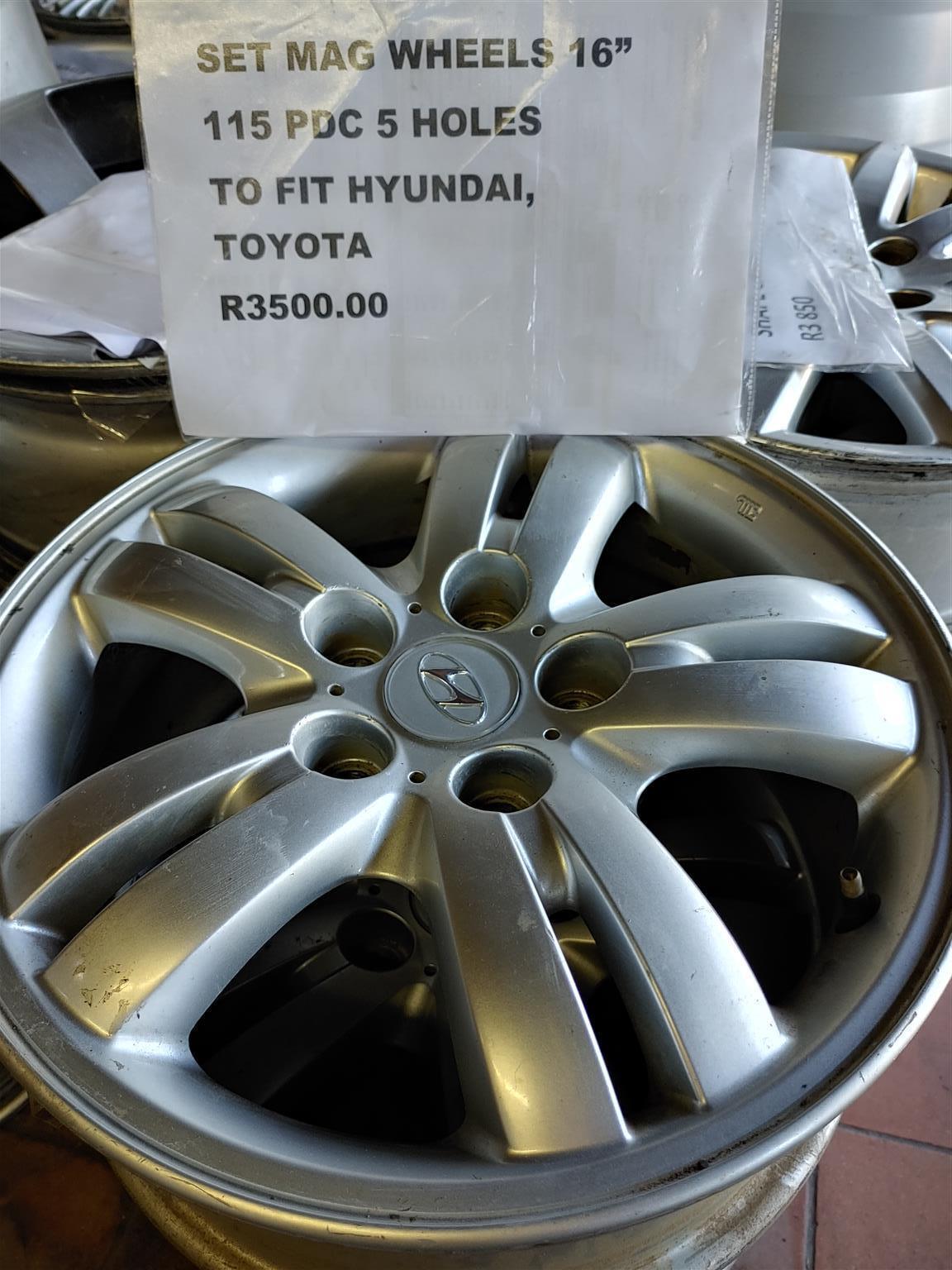 MAGS SET TO FIT HYUNDAI & TOYOTA 16" 5 HOLE 115  PCD FOR SALE - Private Seller