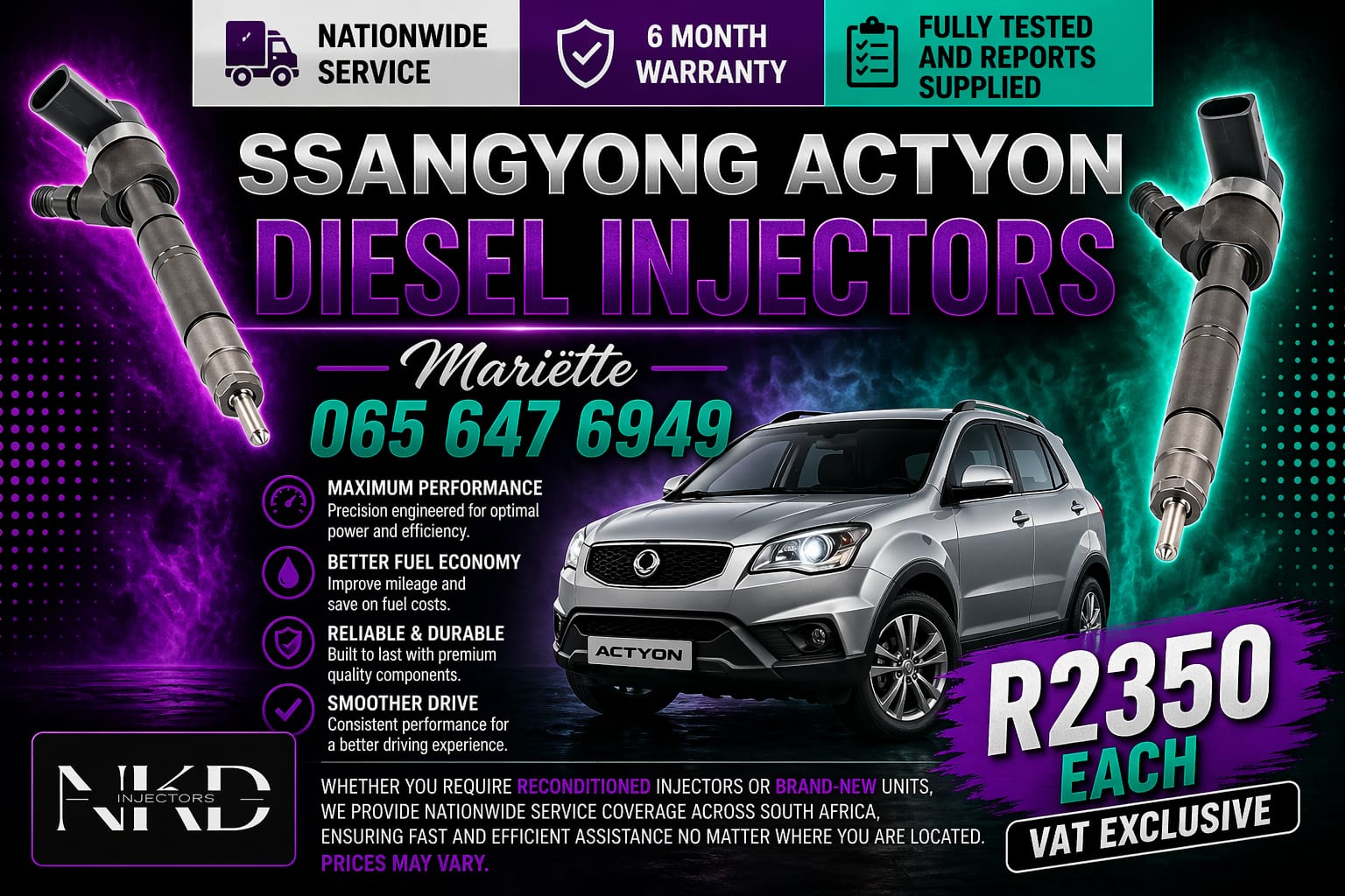 SSANGYONG ACTYON INJECTORS BETTER FUEL ATOMIZATION - Private Seller SSANGYONG ACTYON INJECTORS BETTER FUEL ATOMIZATION - Private Seller