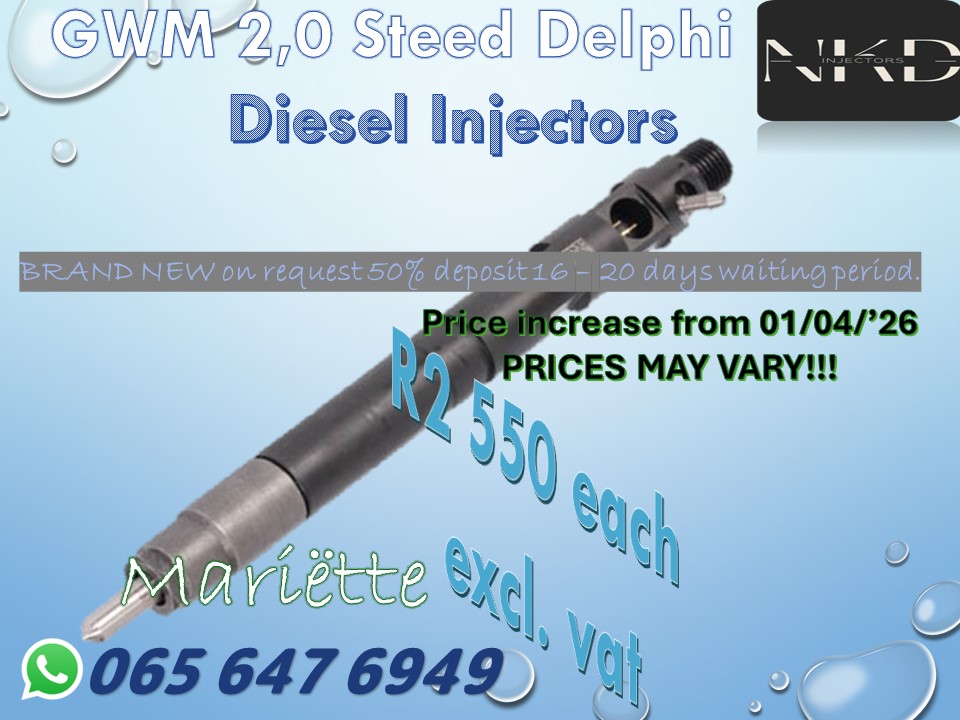 Diesel Injectors GWM Steed 2l Delphi - Private Seller Diesel Injectors GWM Steed 2l Delphi - Private Seller