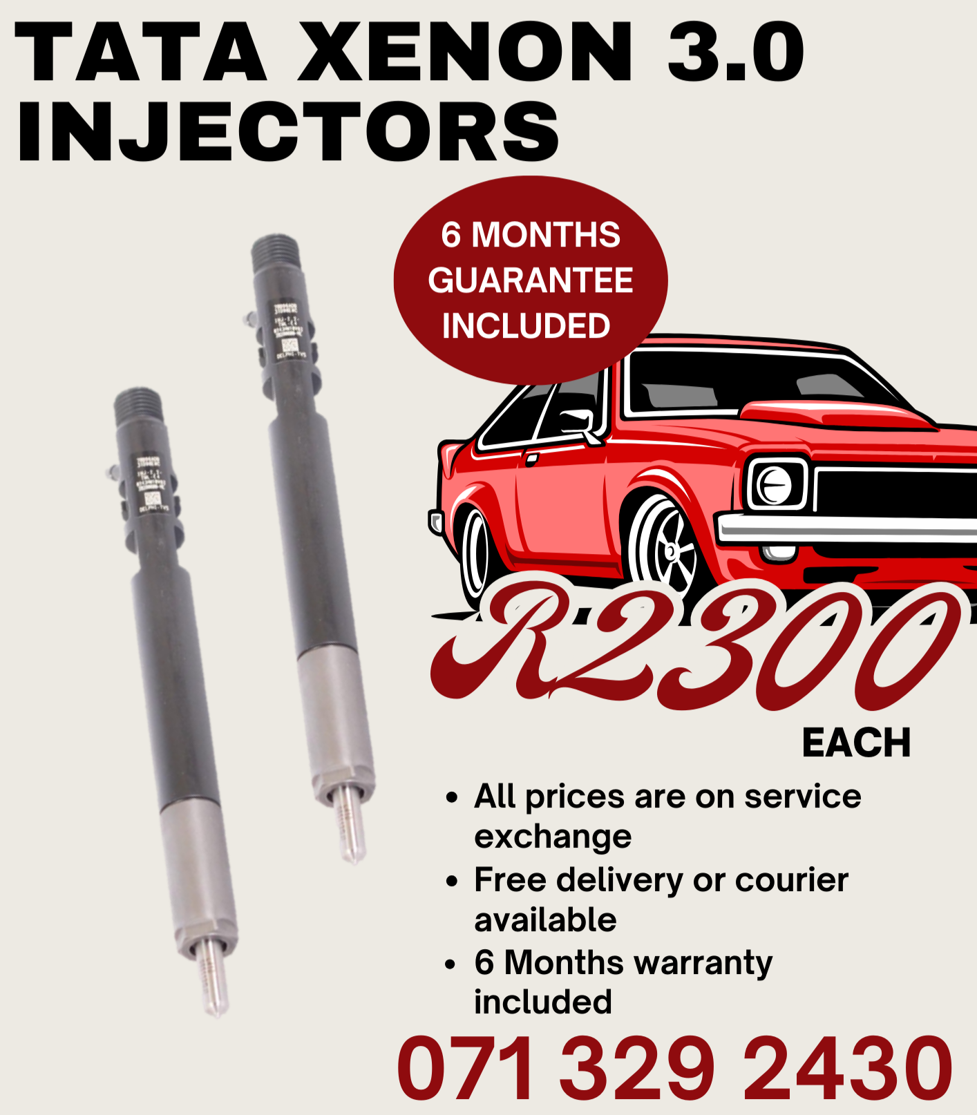 TATA XENON 3.0 INJECTORS FOR SALE WITH WARRANTY - Private Seller TATA XENON 3.0 INJECTORS FOR SALE WITH WARRANTY - Private Seller
