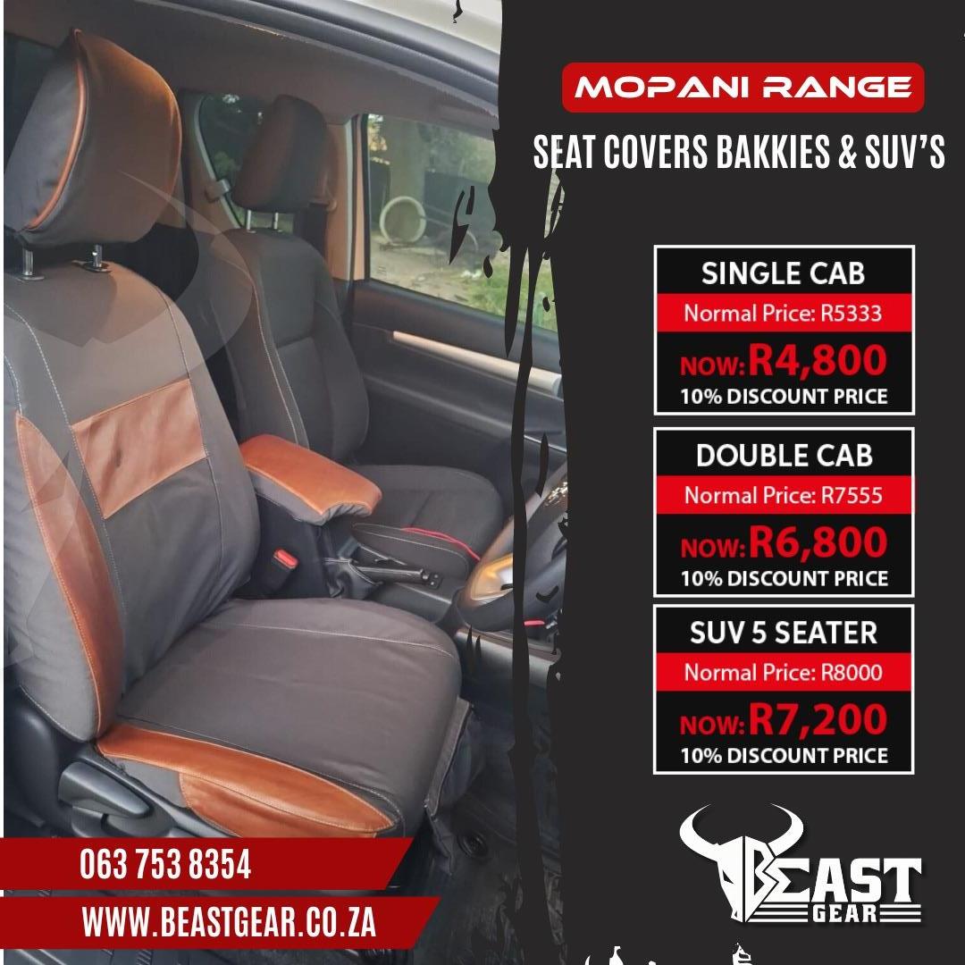 MOPANI RANGE SEAT COVERS Bakkie & SUV - Private Seller MOPANI RANGE SEAT COVERS Bakkie & SUV - Private Seller