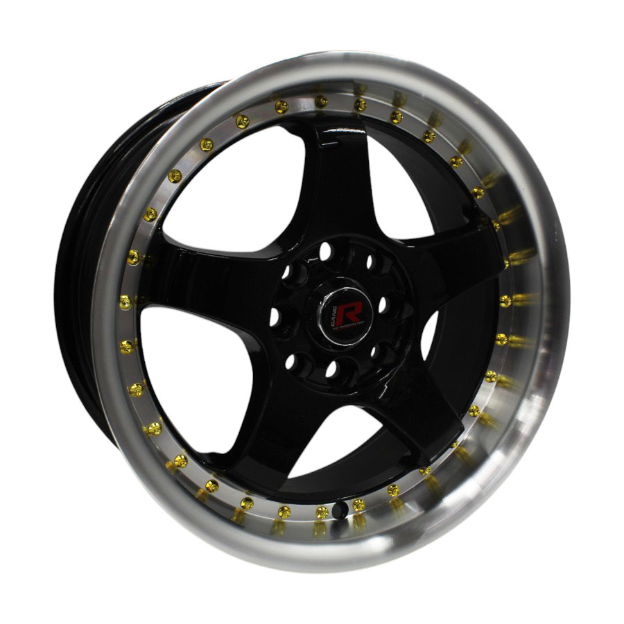 15″ TRW-989 4/100 & 4/108 Black Machine Facea Alloy Wheels