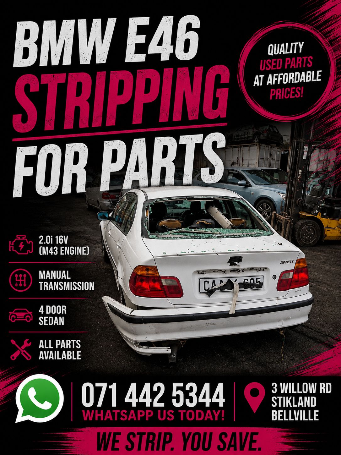 BMW E46 - Stripping for parts - Private Seller BMW E46 - Stripping for parts - Private Seller