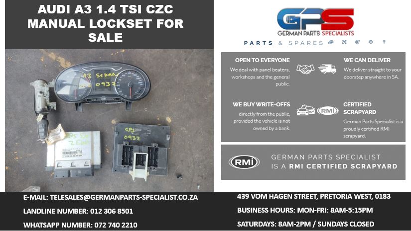 AUDI A3 1.4 TSI CZC USED MANUAL LOCKSET FOR SALE - Private Seller AUDI A3 1.4 TSI CZC USED MANUAL LOCKSET FOR SALE - Private Seller