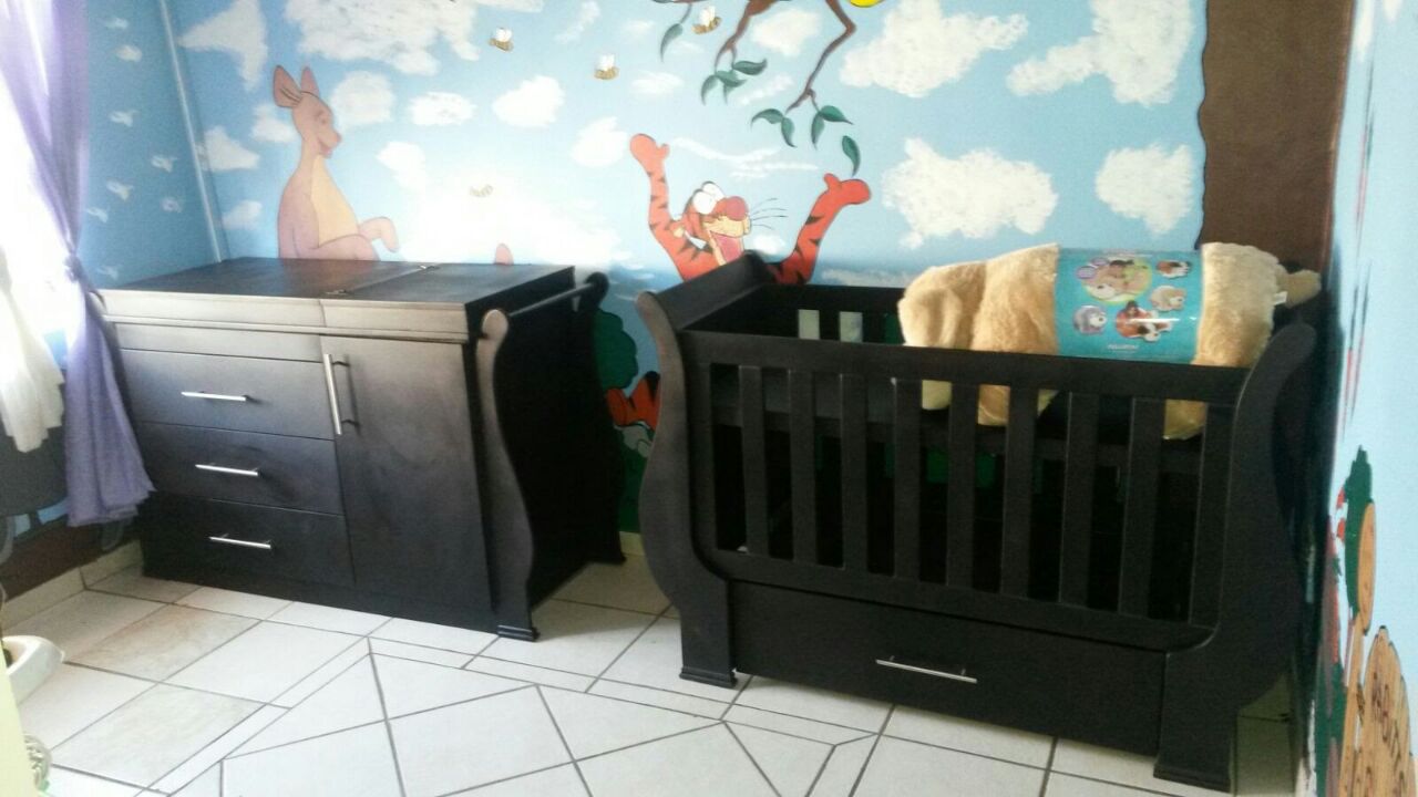 sleigh cot and compactum for sale