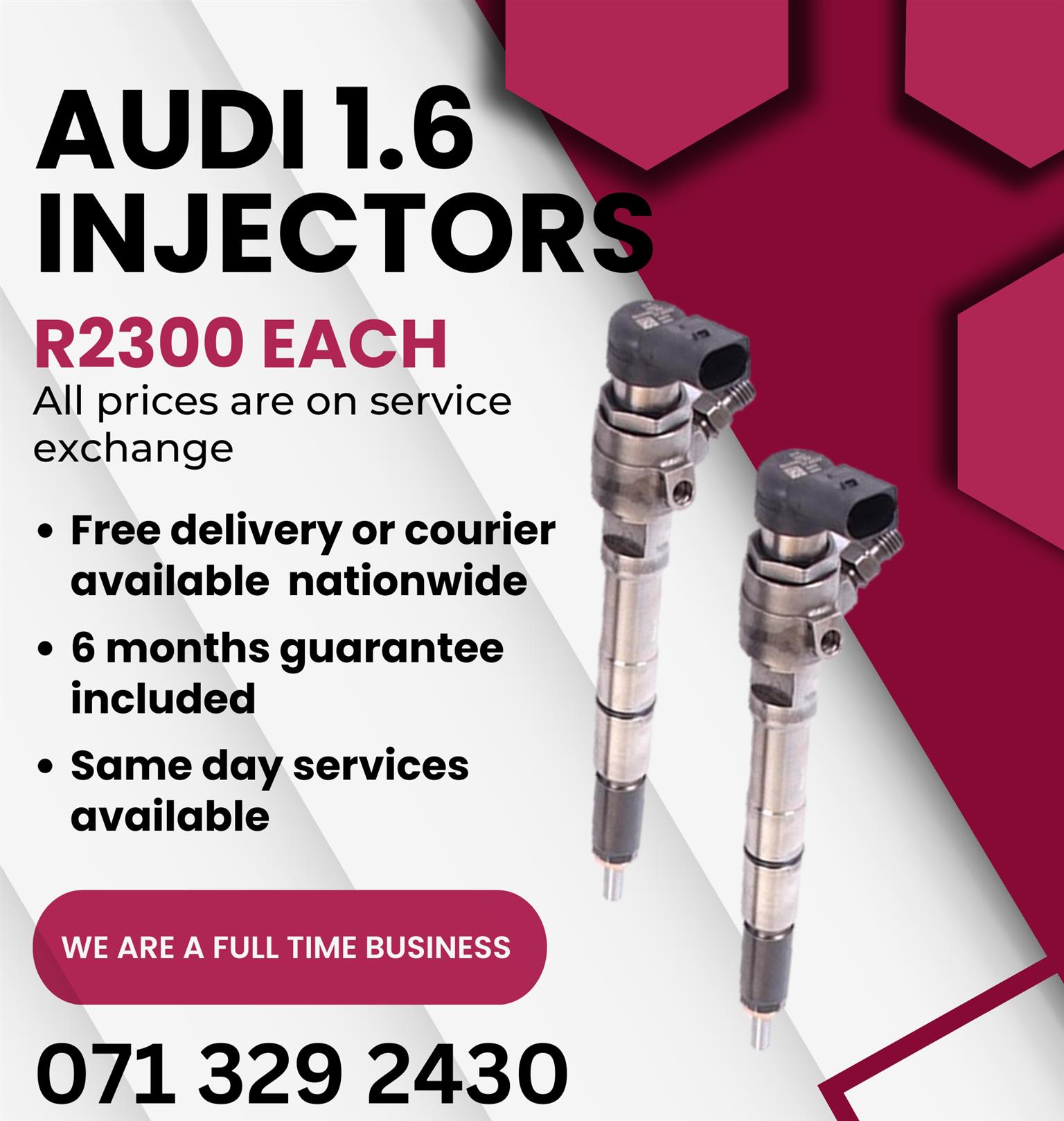 AUDI 1.6 DIESEL INJECTORS FOR SALE WITH WARRANTY - Private Seller AUDI 1.6 DIESEL INJECTORS FOR SALE WITH WARRANTY - Private Seller