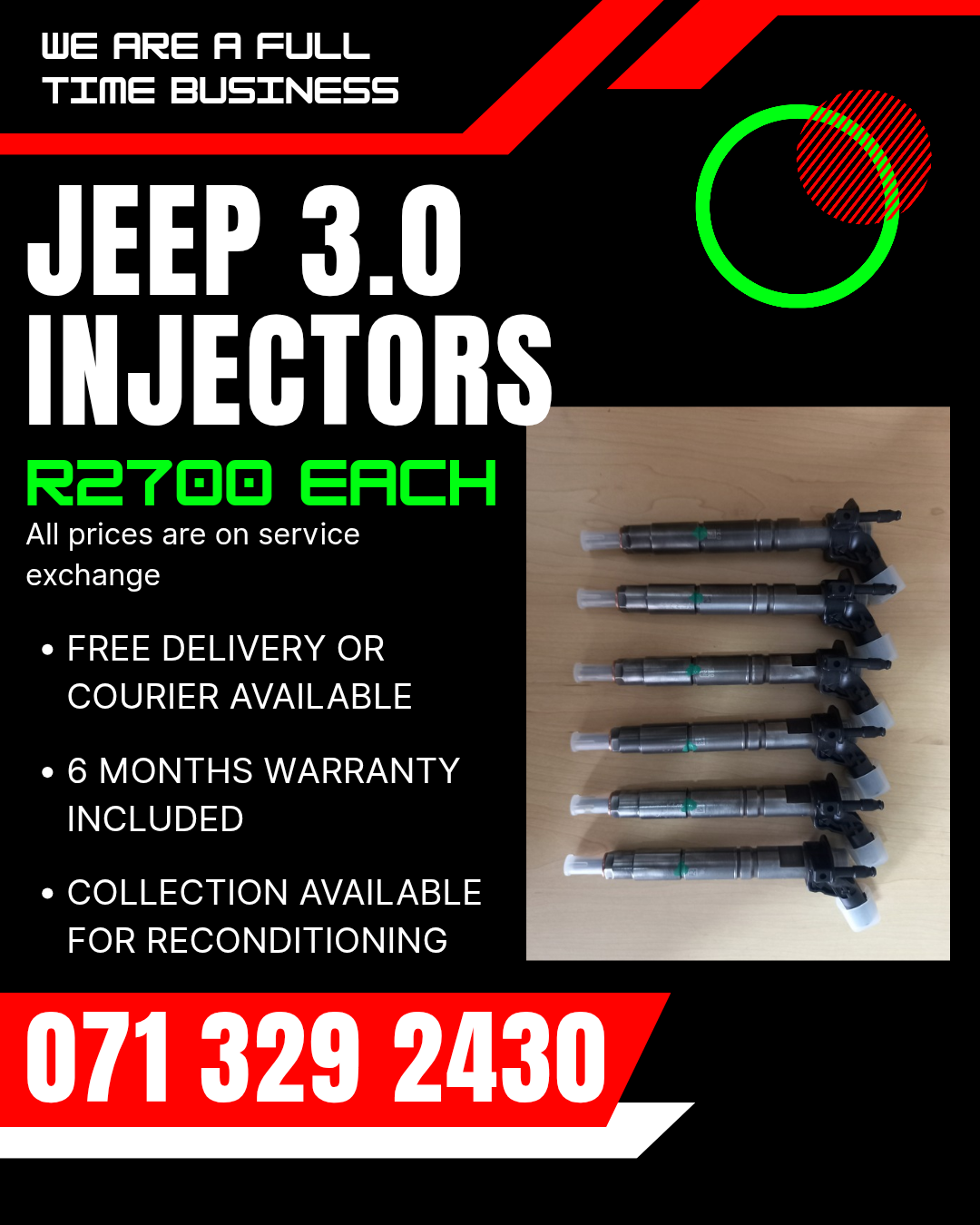 JEEP 3.0 INJECTORS FOR SALE WITH WARRANTY - Private Seller JEEP 3.0 INJECTORS FOR SALE WITH WARRANTY - Private Seller