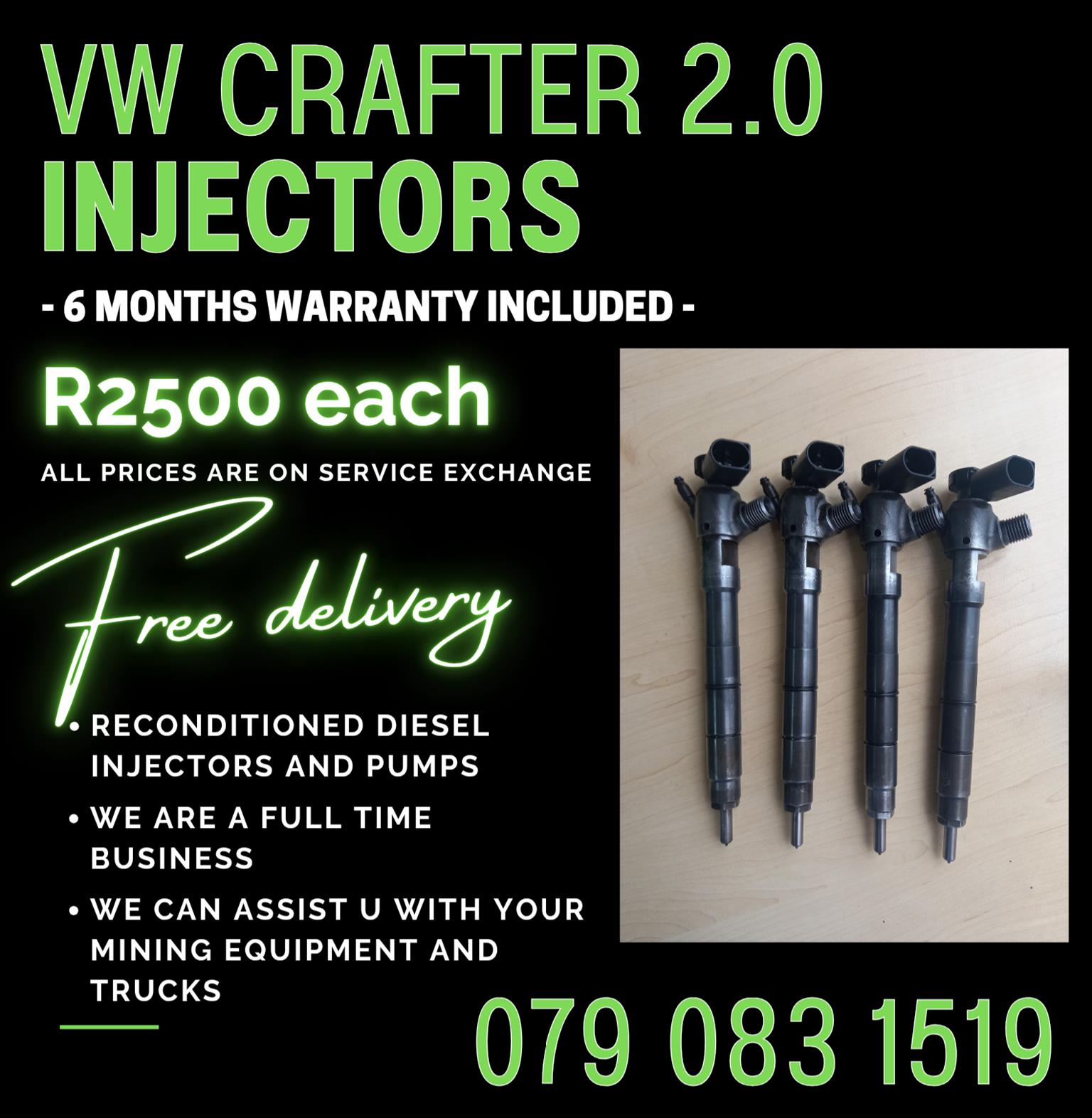 VW CRAFTER 2.0 INJECTORS FOR SALE WITH WARRANTY - Private Seller VW CRAFTER 2.0 INJECTORS FOR SALE WITH WARRANTY - Private Seller