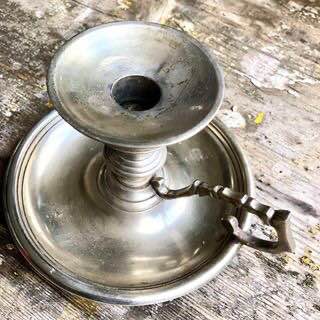 Vintage Gothic Silver plated/pewter Candle Holder – Unique & Heavy