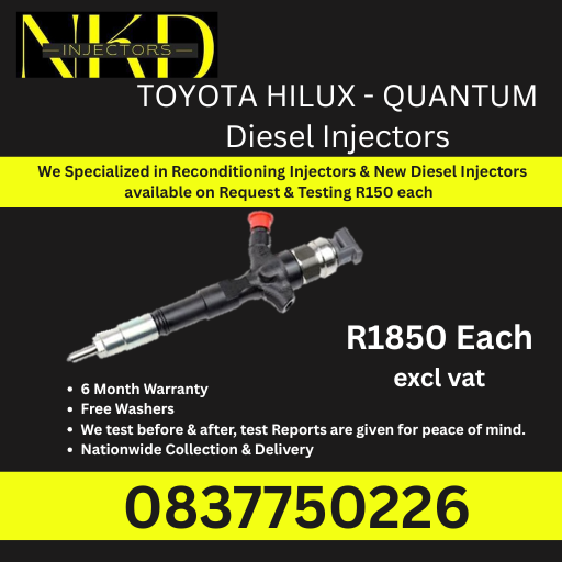 TOYOTA HILUX / QUANTUM DIESEL INJECTORS FOR SALE - Private Seller TOYOTA HILUX / QUANTUM DIESEL INJECTORS FOR SALE - Private Seller