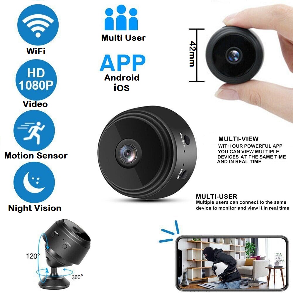 Miniature Spy Camera Portable HD1080P with Night Vision Motion Sensor + more NEW