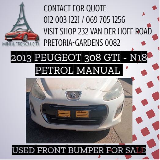 USED FRONT BUMPER – PEUGEOT 308 GTI - Private Seller USED FRONT BUMPER – PEUGEOT 308 GTI - Private Seller