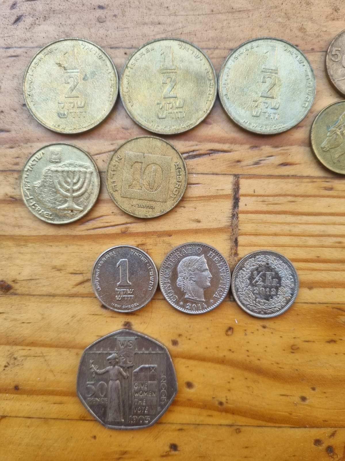 Assorted coins for sale.