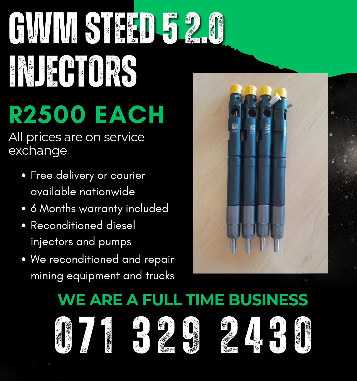 GWM STEED 5 2.0 INJECTORS FOR SALE WITH WARRANTY - Private Seller GWM STEED 5 2.0 INJECTORS FOR SALE WITH WARRANTY - Private Seller