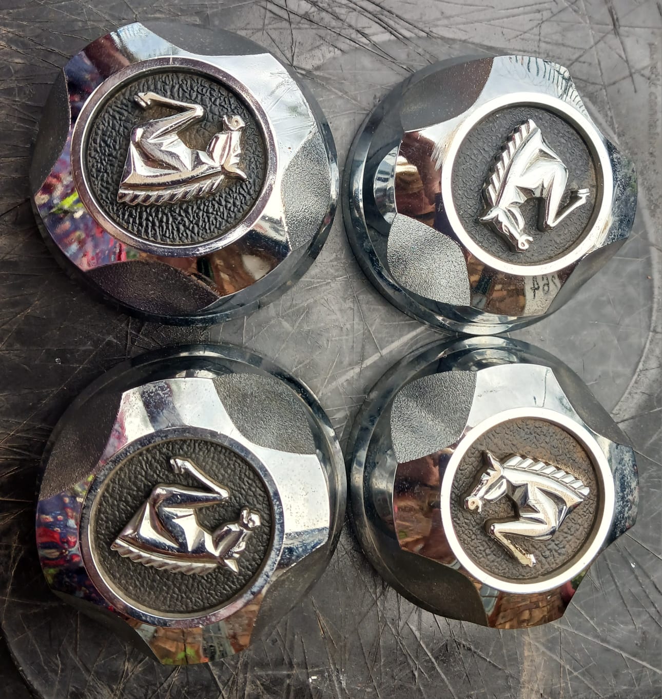 Mitsubishi Colt Galant GTO 4 Centre Caps for sale - Private Seller Mitsubishi Colt Galant GTO 4 Centre Caps for sale - Private Seller