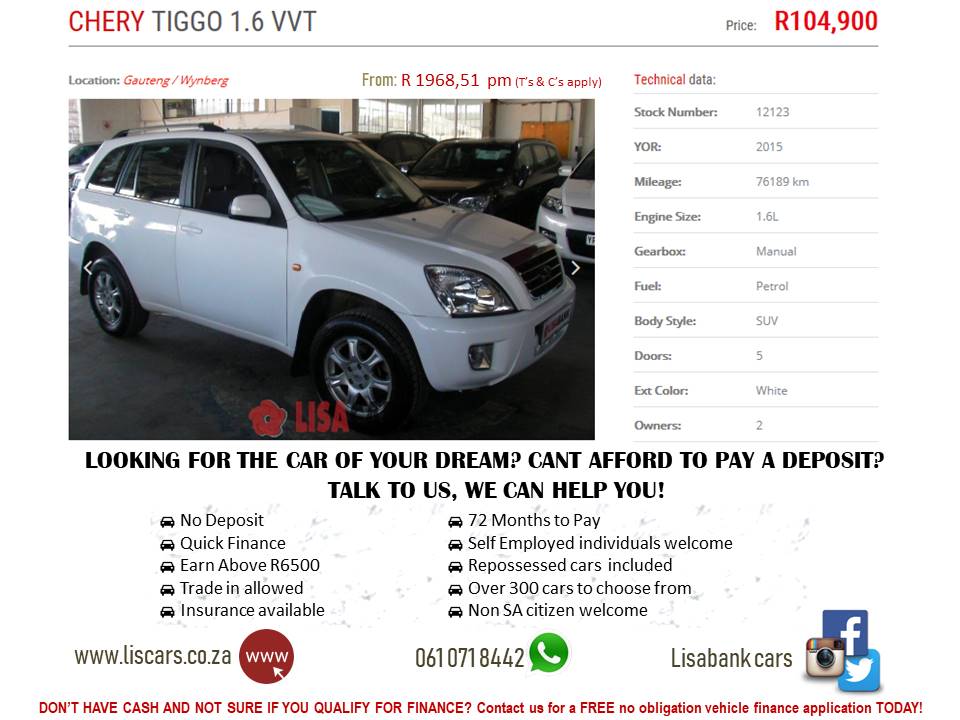 2015 Chery Tiggo 1 6 Tx Junk Mail