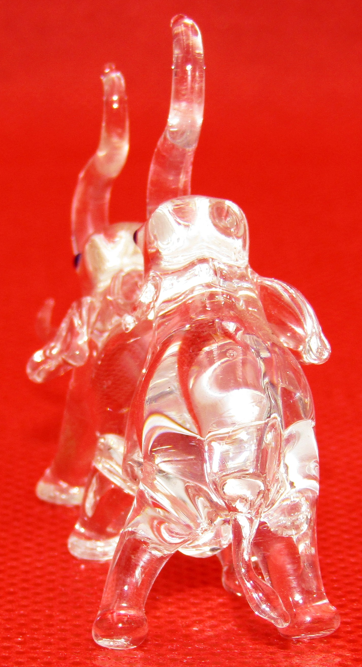 Miniature Glass Mounting Elephants